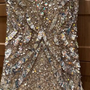 Camille La Vie Sequin Glitter Mesh Trumpet Halterneck Dress 2 Wedding Prom Glam